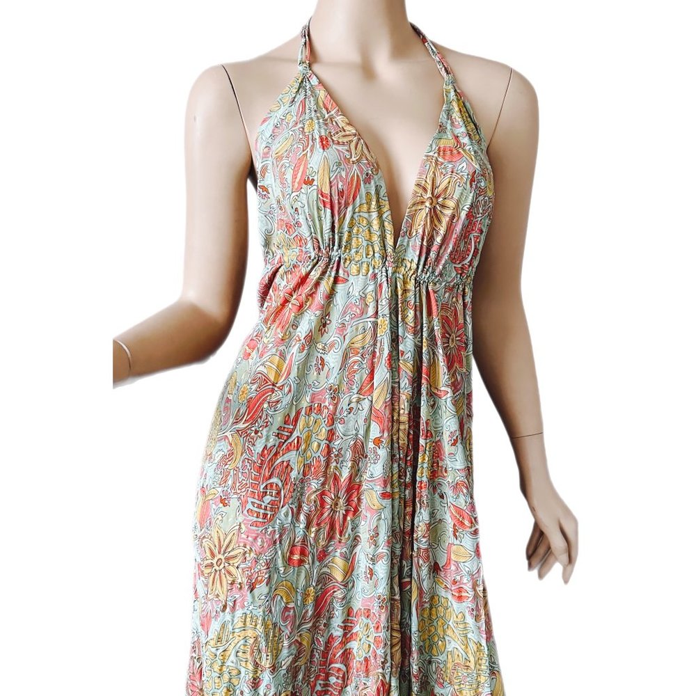 Maxi halter dress with sexy open Back One size dress